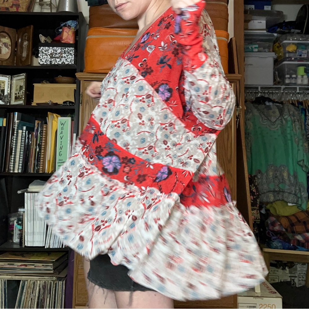 Free People Boho Patchwork Blouse - image 5